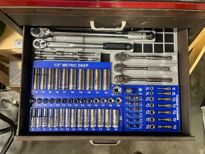 Gridfinity 3/8 metric deep socket set - Free 3D Print Model - MakerWorld