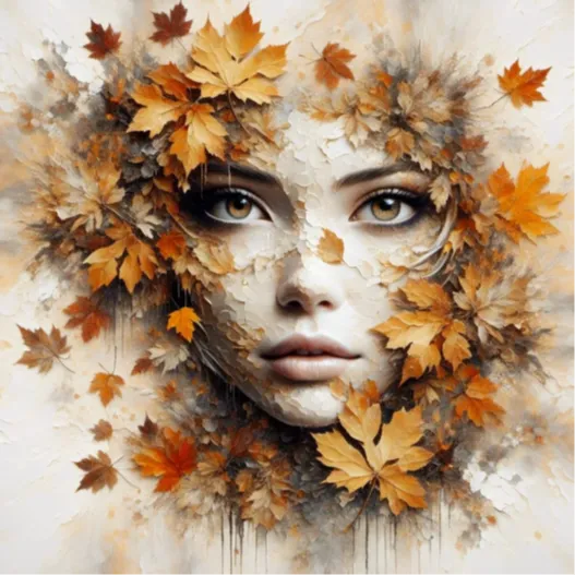 Autumn girl face Hueforge