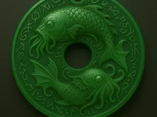 克苏鲁双鱼玉佩
