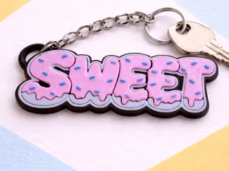 Sweet Donut Keychain - Fun 3D Lettering