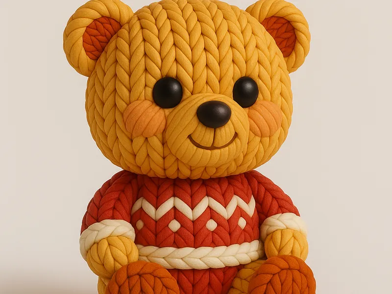 Knitted Christmas Bear – Cute Holiday Teddy