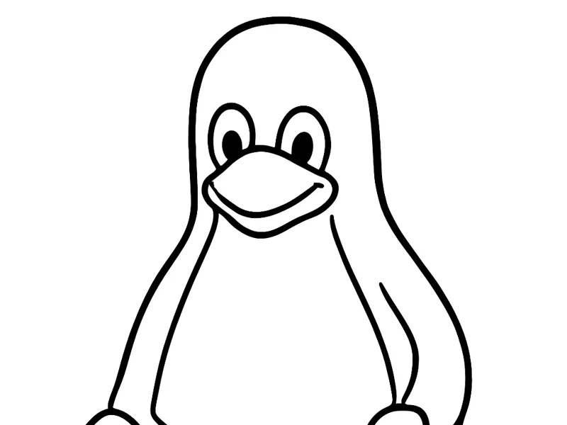 Tux Line Art