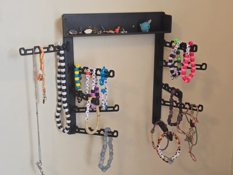 Wall-Mounted Jewelry and Bracelet Holder