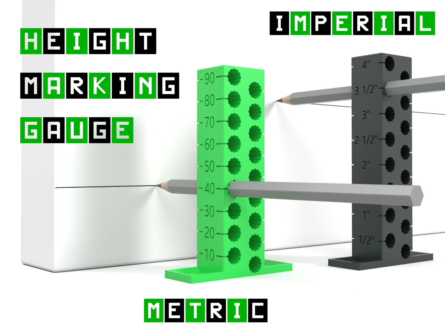 Height marking gauge metric - imperial