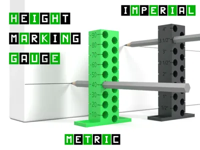 Height marking gauge metric - imperial