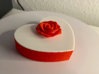Heart Shaped Gift Box with Rose Lid