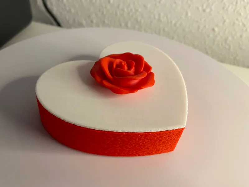Heart Shaped Gift Box with Rose Lid