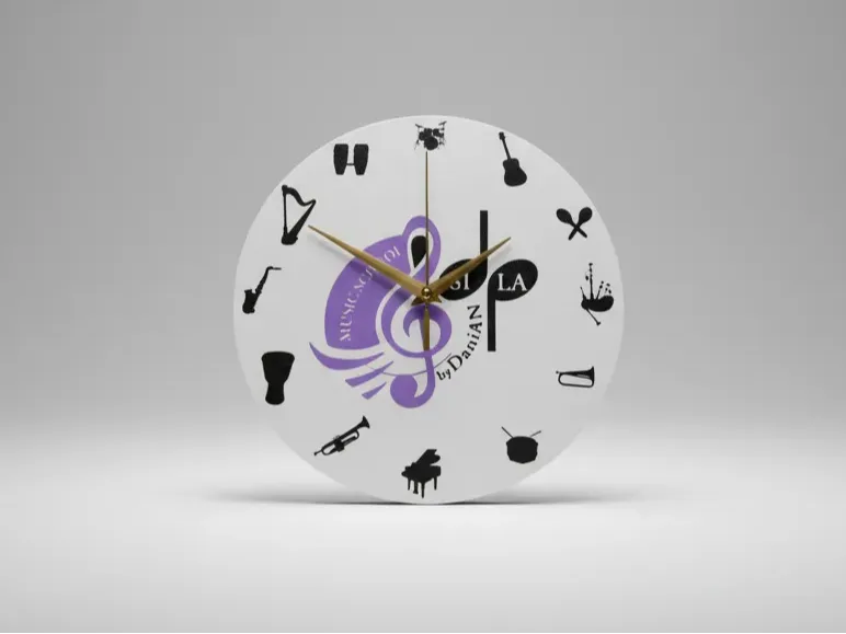 Stylish wall clock with a musical theme