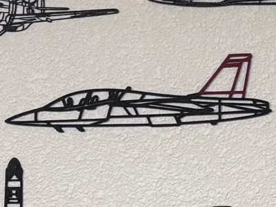 T-7A Red Hawk Connected-Line Wall Art Silhouette