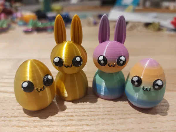 Œuf et lapin de Pâques chibi