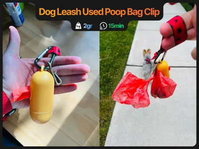 Dog Leash Used Poop Bag Clip