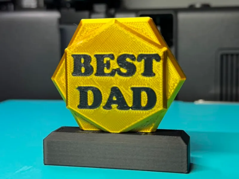 Hexagonal Father's Day Medal (Customizable)