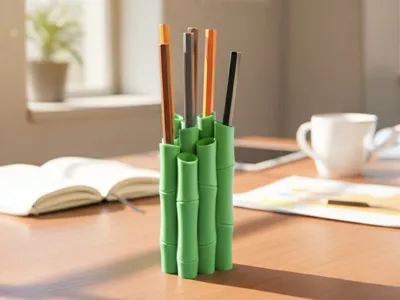 Bamboo Pen Holder - Print & Use Organic Design