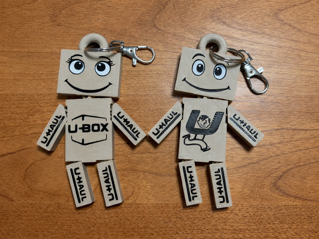 U-Haul Box Man and Box Girl Flexi Keychains