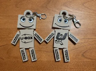 U-Haul Box Man and Box Girl Flexi Keychains