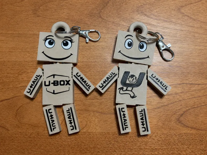 U-Haul Box Man and Box Girl Flexi Keychains