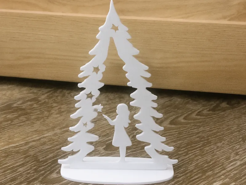 Christmas Tree Decor | Girl Hanging Star on Tree