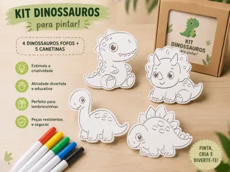 Cute Dinosaur Coloring Kit,3D Printable Paint Set