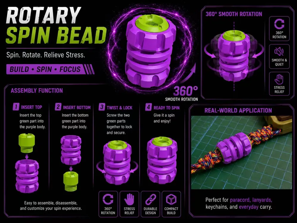 Objeto manipulable: PARACORD SPIN BEAD 03. Referencia del modelo original.