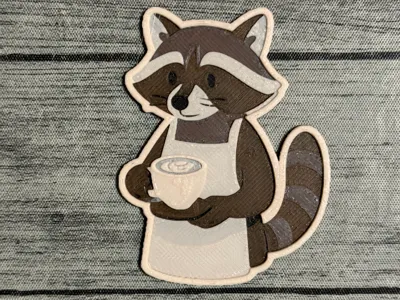 Raccoon Barista Magnet