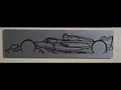 F1 Silhouette wall art with backing plate