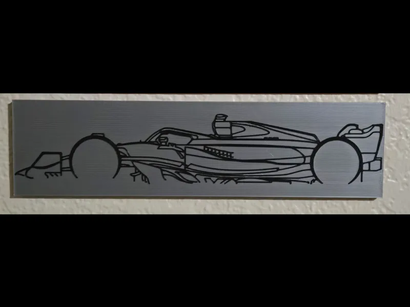 F1 Silhouette wall art with backing plate