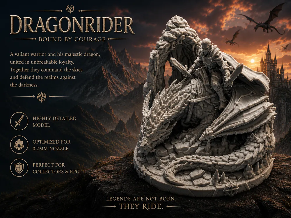 Adorno temático: Dragonrider – Bound by Courage. Referencia del modelo original.