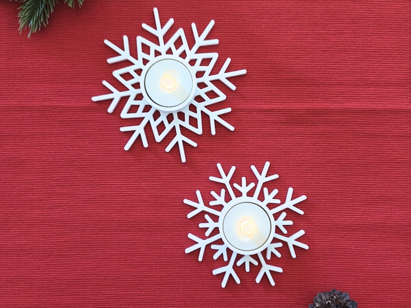Snowflake LED tealight holders