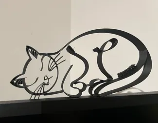 Sleeping cat - LineArt Style - Display stand