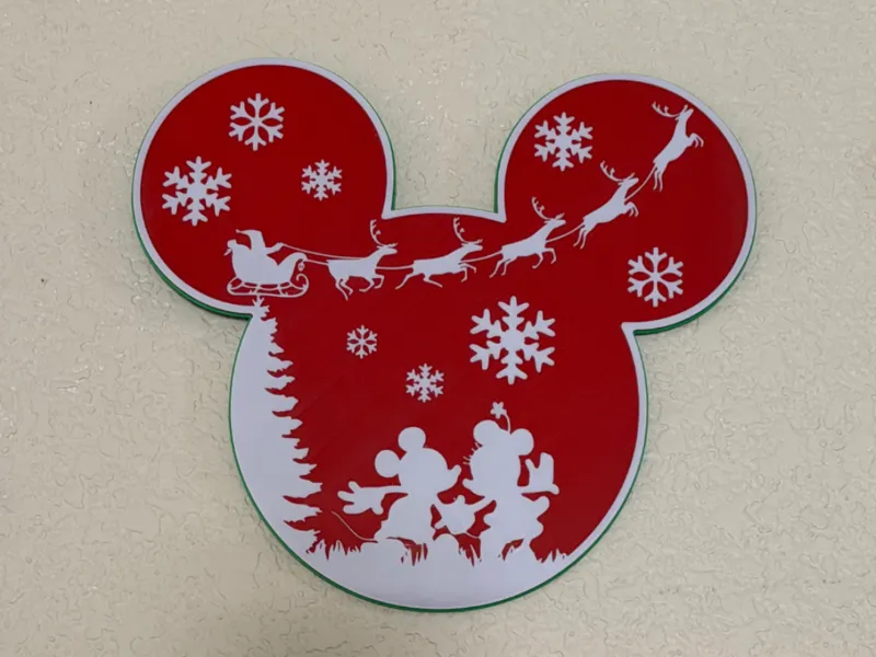 Mickey Santa wall display 