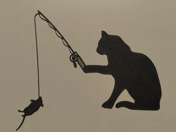 Décor mural chat pêchant des souris