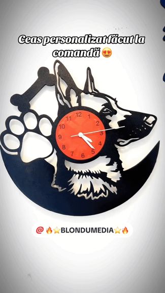 German Shepherd Clock