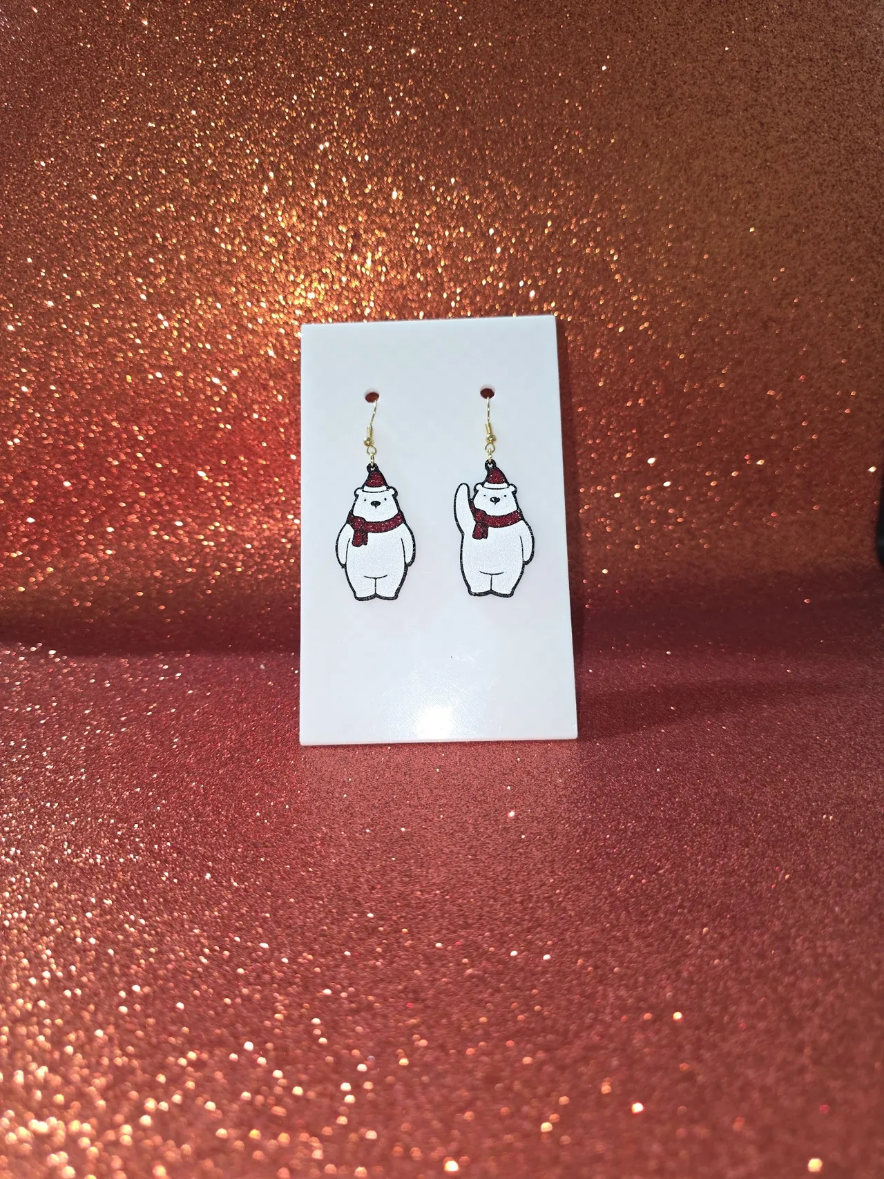 Christmas Teddy Bears earrings view 2