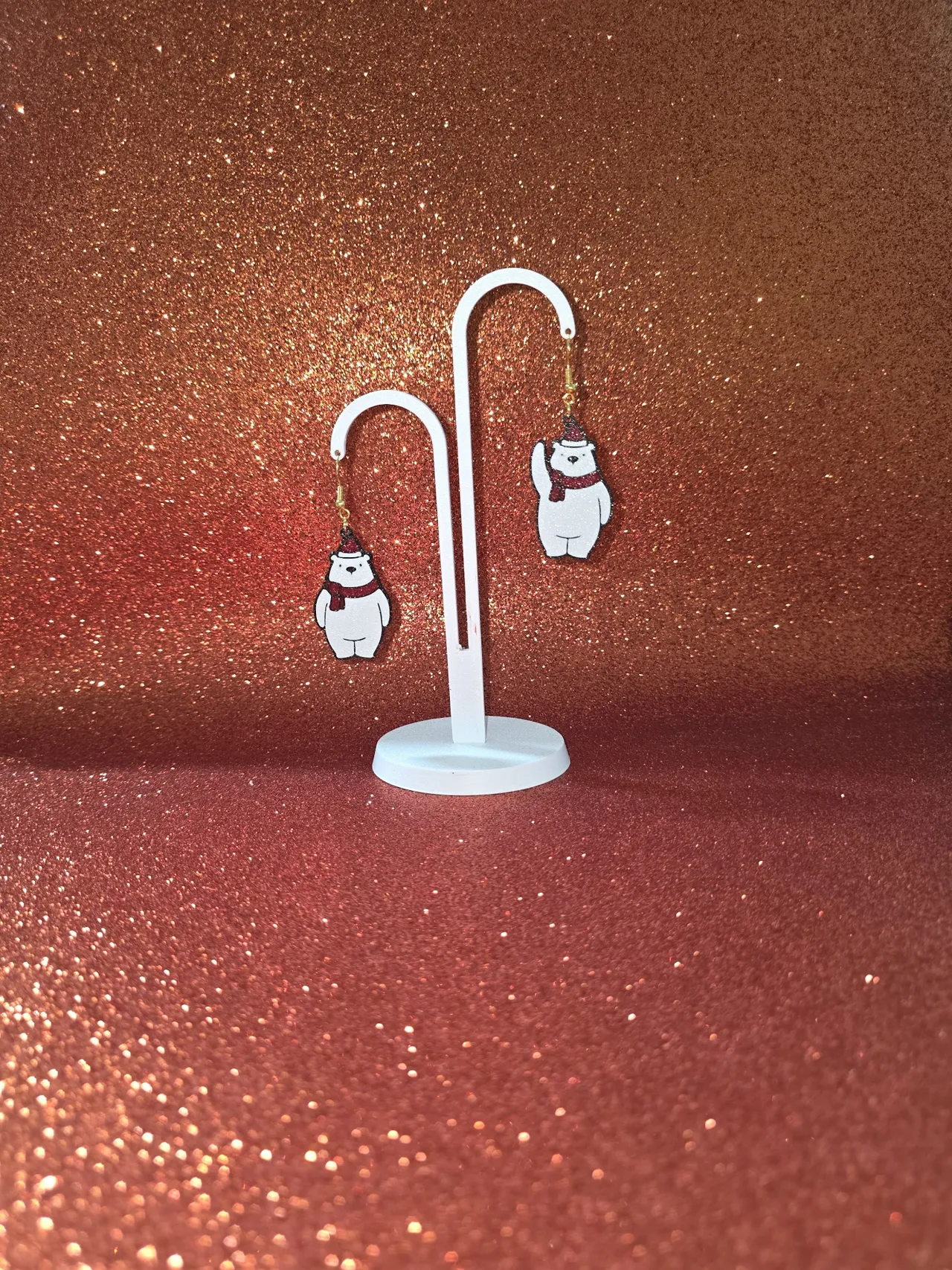 Christmas Teddy Bears earrings view 3