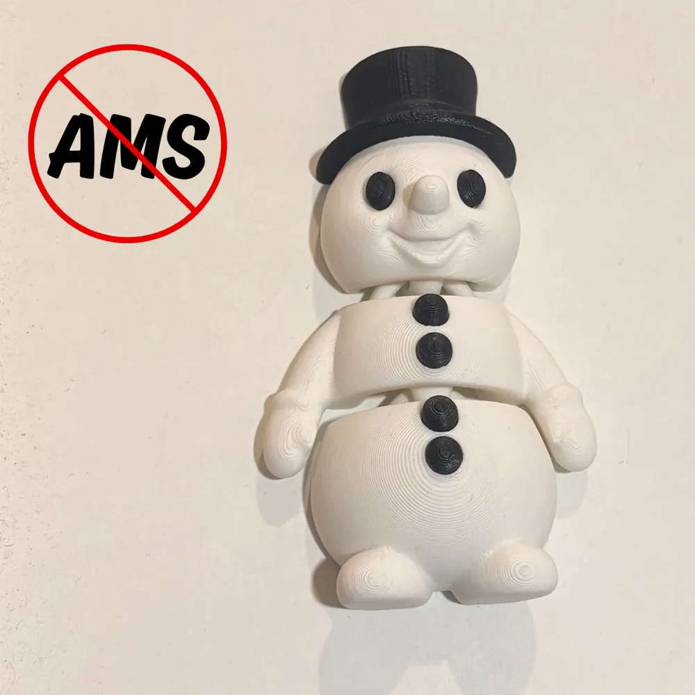 Flexi Mr. Snowman - NO AMS - Free 3D Print Model - MakerWorld
