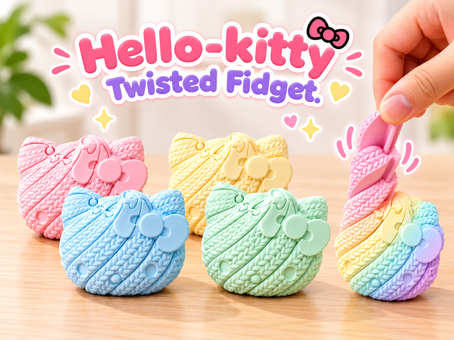Hello Kitty – Knitted Twisted Fidget - 1