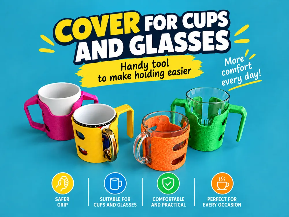 Adaptive Grip Cover For Mugs and Cups - Free 3D Print Model - MakerWorld