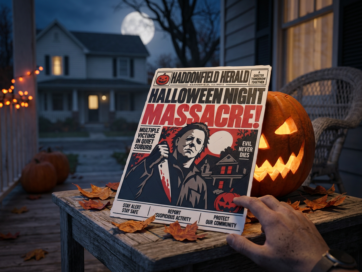 Halloween Newspaper Wall Art - 1