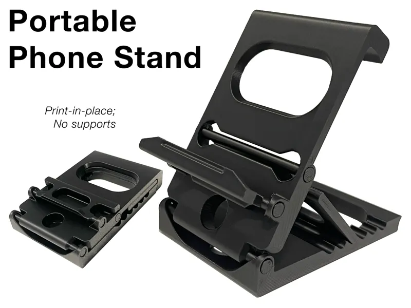 Portable Phone Stand — Print-in-Place, No Supports