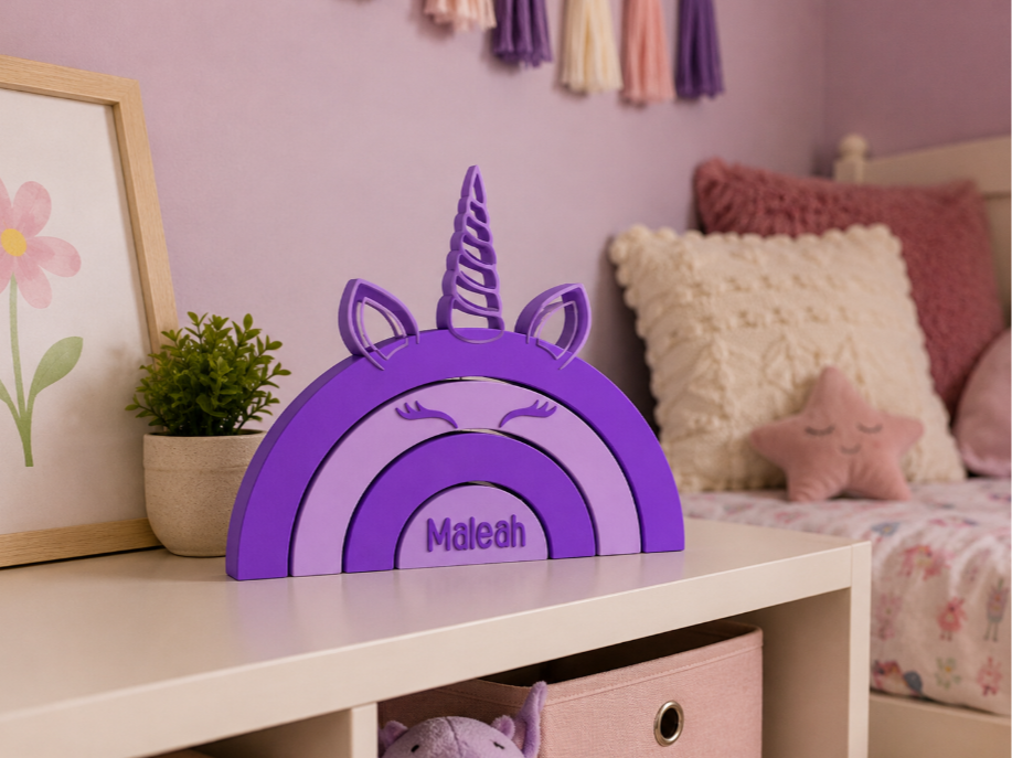 Customizable Unicorn Rainbow Stacker Personalised
