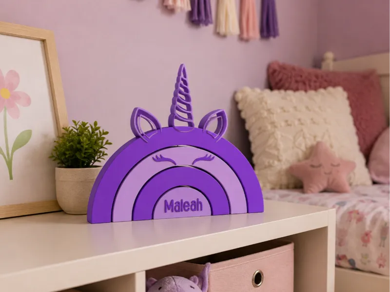 Customizable Unicorn Rainbow Stacker Personalised