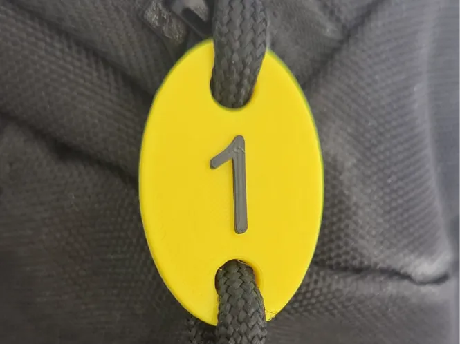 Numbered Tags for Zippers
