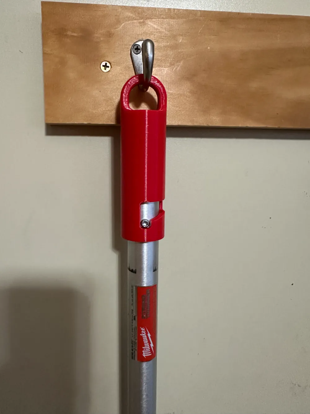 Wall Hanger For Milwaukee Quik-Lok System – Snap Cradle Storage Holder For Pole Saw, Trimmer, Edger, Blower Attachments – Garage Organizer, Fits 1-Inch Shaft (Red)