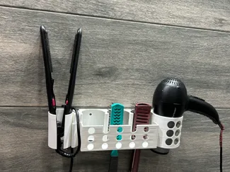 support seche cheveux et brosse