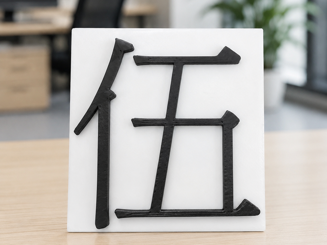 伍字桌面裝飾牌
