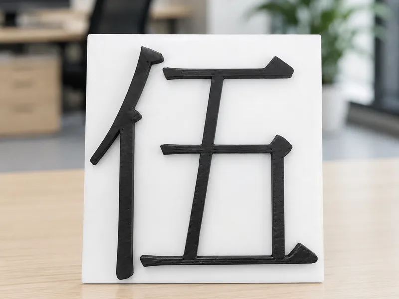 伍字桌面裝飾牌