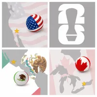 Host Countries Mini Footballs - Canada, Mexico, USA