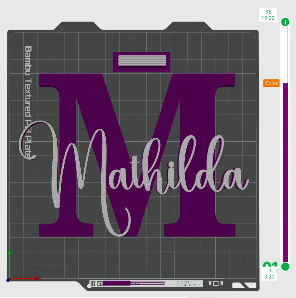 MATHILDA Name Ornament Initial Nameplate Sign - Free 3D Print Model ...