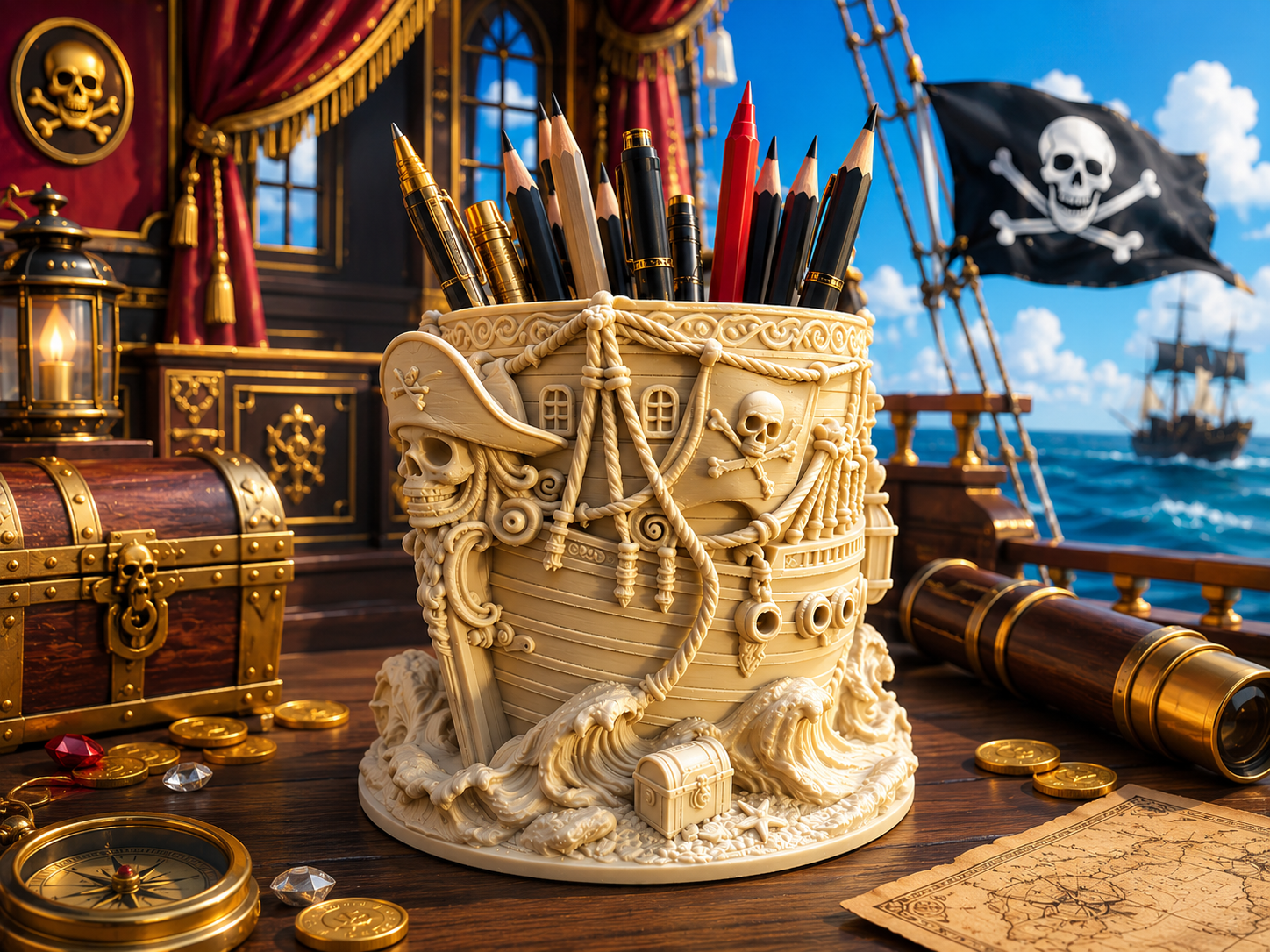 Pirate-Ship - Desk-Organizer XL