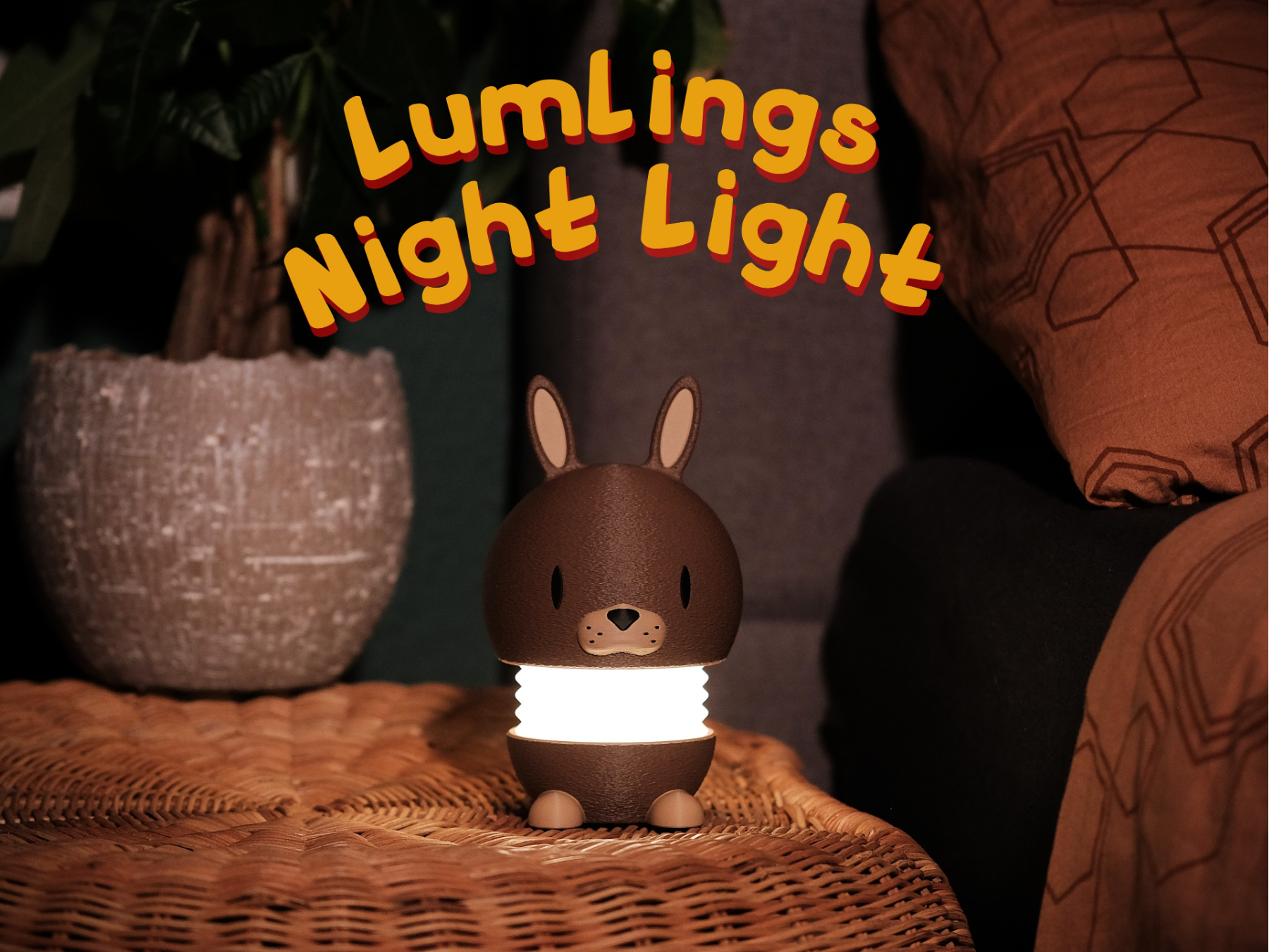 LumLings Bunny Night Light / Kids Bedside Lamp